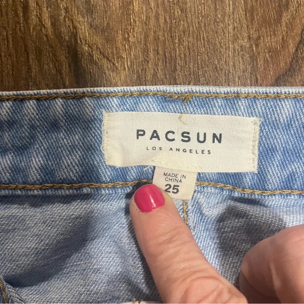 PacSun Womens Patchwork Denim Mini Skirt‎ Blue White Colorblock Size 25